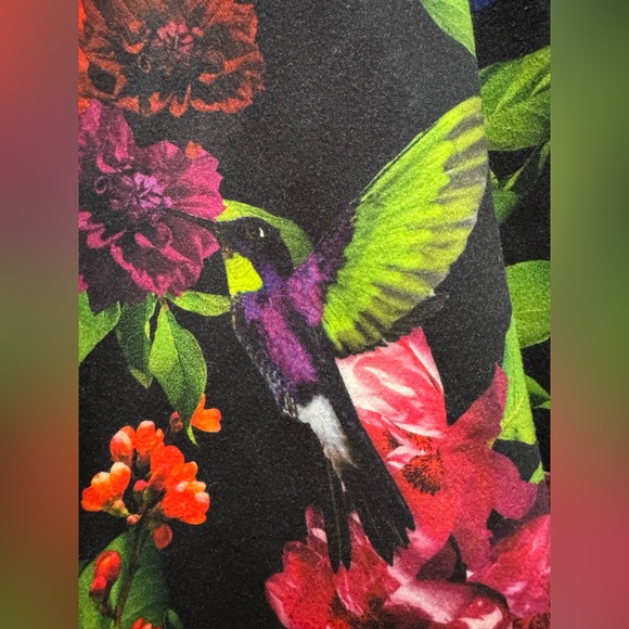 Alice + Olivia Leila Botanical Fit-and-Flare Coat Medium Butterflies Flowers - Picture 15 of 15